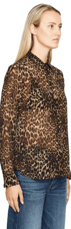 Transparente Seidenbluse 'Gaia' Braun