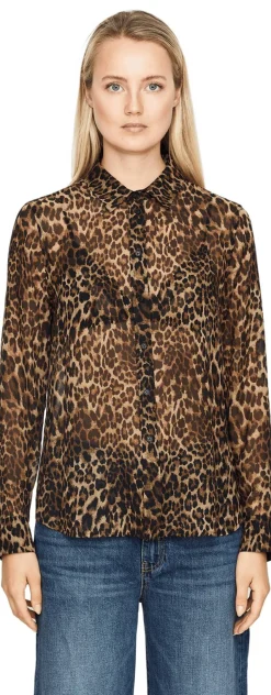 Transparente Seidenbluse 'Gaia' Braun