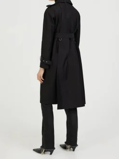 Trenchcoat mit offenen Kanten Schwarz