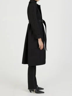 Trenchcoat mit offenen Kanten Schwarz