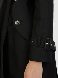 Trenchcoat mit offenen Kanten Schwarz