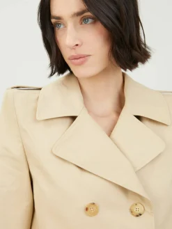 Trench-Jacke mit Schulterpolster Beige