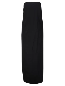 Trägerloses Maxikleid Schwarz