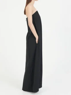 Trägerloses Maxikleid Schwarz