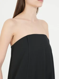 Trägerloses Maxikleid Schwarz
