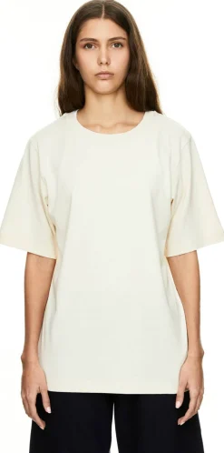 T-Shirt 'Allen' aus Seide Crème