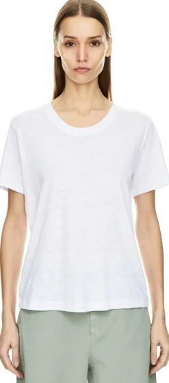 T-Shirt aus Leinen Weiß