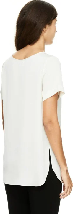 T-Shirt aus Seide Crème