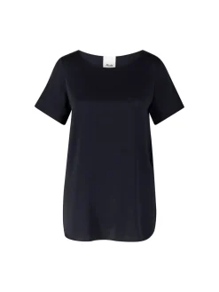 T-Shirt aus Seide Dunkelblau
