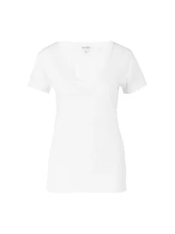 T-Shirt 'Carol' mit V-Ausschnitt Weiß