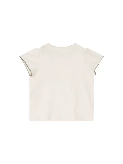 T-Shirt 'Famo' mit Pailletten Crème