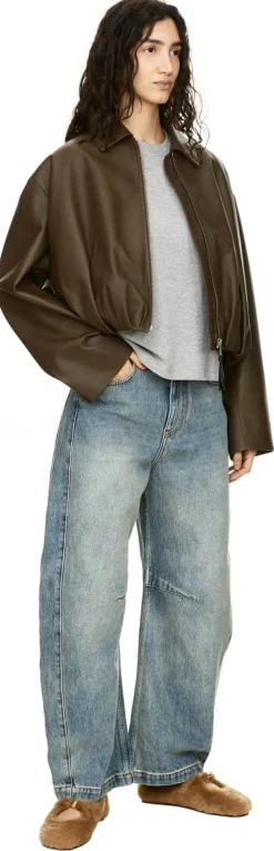T-Shirt 'I Loewe You' Stickerei Grau