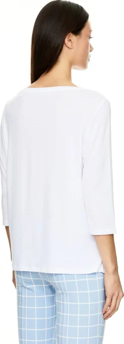 T-Shirt 'Jenie' mit 7/8 Ärmel Weiß