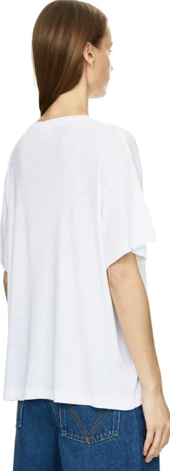 T-Shirt 'Linda' mit V-Ausschnitt Weiß