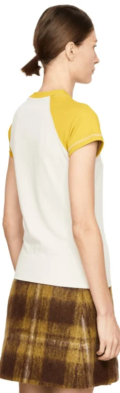 T-Shirt mit Anagram-Stickerei Gelb