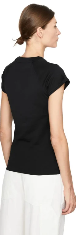 T-Shirt mit Anagram-Stickerei Schwarz