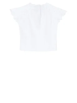 T-Shirt mit englischer Stickerei Weiß