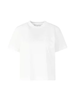 T-Shirt mit Falteneinsatz Weiß