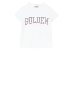 T-Shirt mit Glitzer-Print Weiß