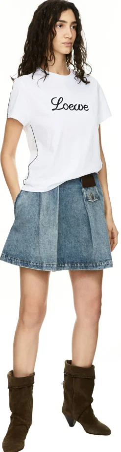 T-Shirt mit LOEWE-Stickerei Weiß