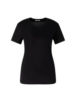 T-Shirt mit Logoaufnäher Schwarz