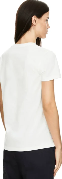 T-Shirt mit Logoaufnäher Weiß