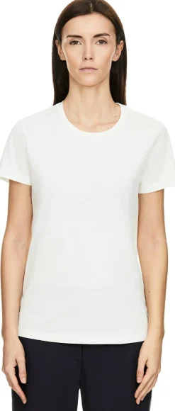 T-Shirt mit Logoaufnäher Weiß