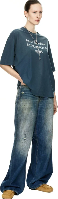 T-Shirt mit Logo Marineblau