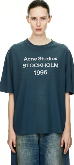 T-Shirt mit Logo Marineblau