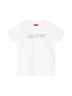 T-Shirt mit Pailletten Weiß