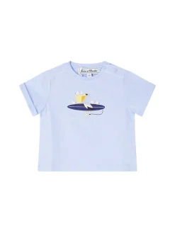 T-Shirt mit Print Blau