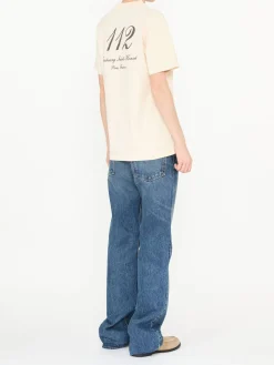 T-Shirt mit Print Crème