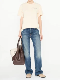 T-Shirt mit Print Crème