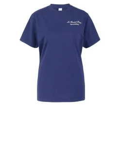 T-Shirt mit Print Marineblau