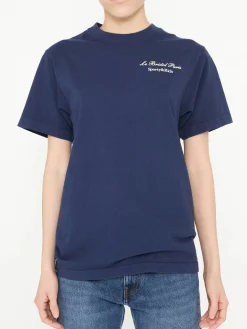 T-Shirt mit Print Marineblau