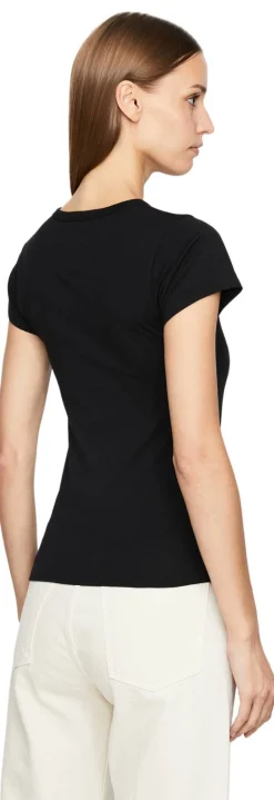 T-Shirt mit Rundhalsausschnitt Schwarz