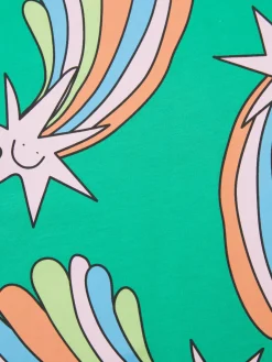 T-Shirt mit Sternschnuppen-Print Grün