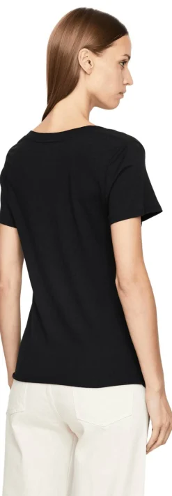 T-Shirt mit V-Ausschnitt Schwarz