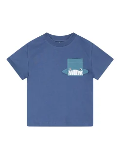 T-Shirt mit Wal-Applikation Blau