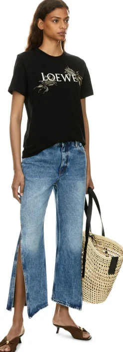 T-Shirt Paula’s Ibiza mit Perlen-Stickerei Schwarz