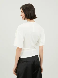 T-Shirt 'Side Cowl' Weiß