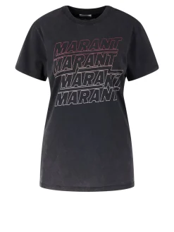 T-Shirt 'Zoeline' mit Logo-Print Schwarz