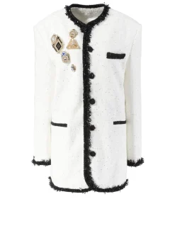 Tweed-Jacke Weiß