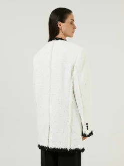 Tweed-Jacke Weiß