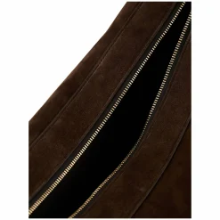 Umhängetasche 'Augustina' aus Veloursleder Dunkelbraun
