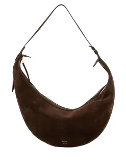 Umhängetasche 'Augustina' aus Veloursleder Dunkelbraun