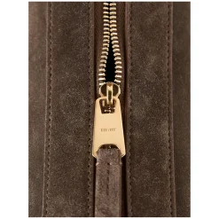 Umhängetasche 'Augustina Small' aus Veloursleder Dunkelbraun