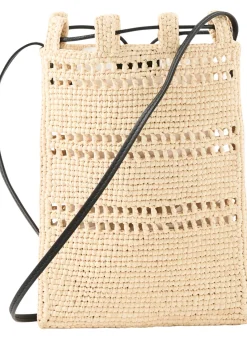 Umhängetasche Paula's Ibiza ‘Drawstring’ Natural/Schwarz