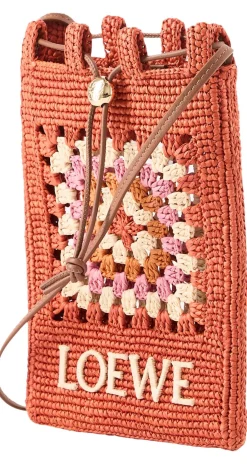 Umhängetasche Paula's Ibiza 'Pocket Patch Crochet' Bright Orange/Pink