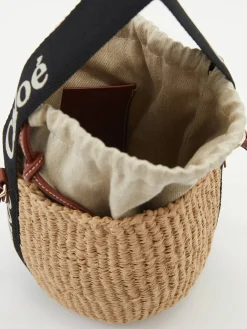 Umhängetasche 'Small Woody Basket' Schwarz/Crème